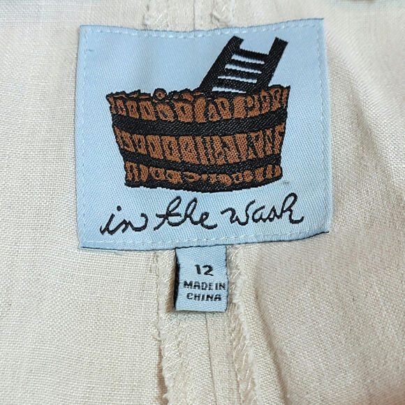 In The Wash Linen Gaucho Pant Wide Leg Natural Beige Coastal Boho Chic Casual 12 - Picture 10 of 12